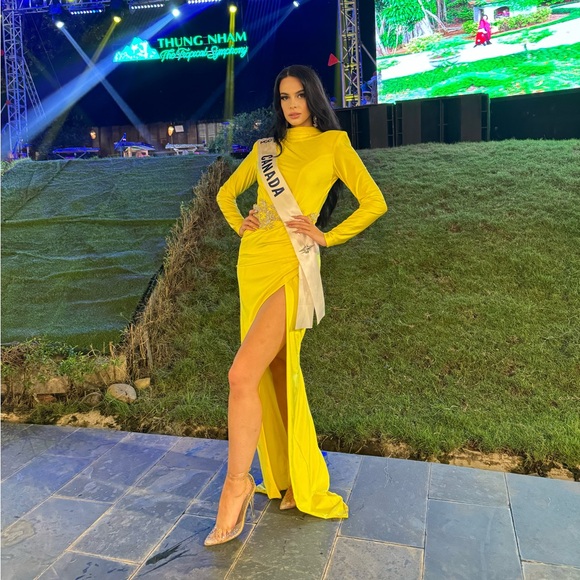 Beautiful Yellow Couture Dress - Picture 2 of 3